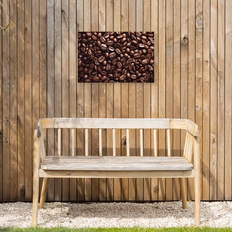 Bonen - Close-up - Donkerbruin Tuinposter op houten frame 2 cm dik klein -sfeer4