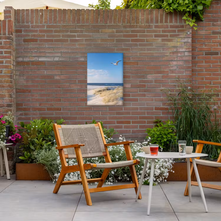 Mooie Strandvlucht Tuinposter op houten frame 2 cm dik klein -sfeer3