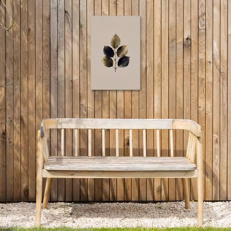 Beukenbladeren - Bruin - Groen - neutraal Tuinposter op houten frame 2 cm dik klein -sfeer4