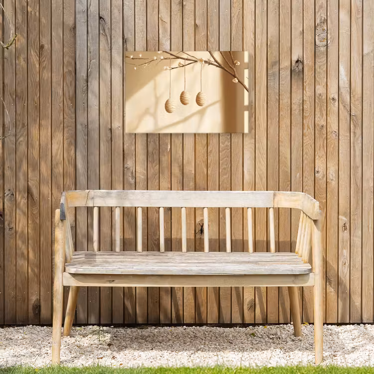 Beige - Paastak - Eieren Tuinposter op houten frame 2 cm dik klein -sfeer4