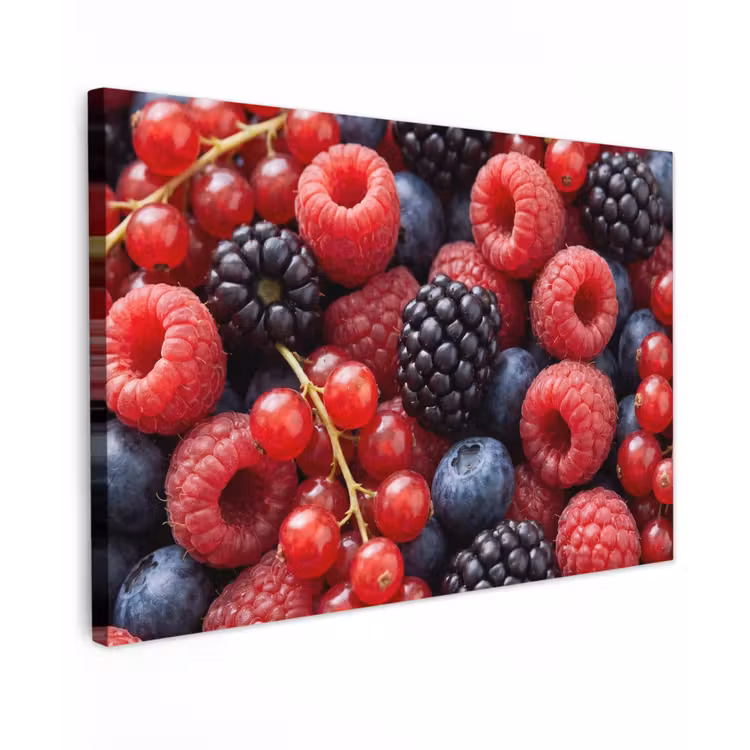 Bessen - Mix - Vers - Eten - Kleurrijk Tuinposter op houten frame 2 cm dik klein -3d