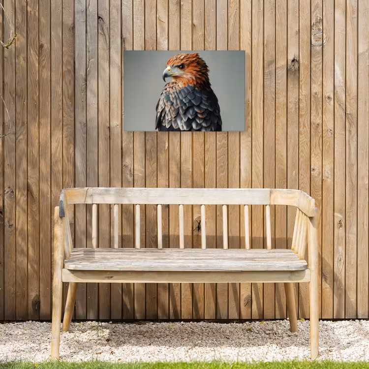 Vogel - Realistisch - Veren - Bruin Tuinposter op houten frame 2 cm dik klein -sfeer4