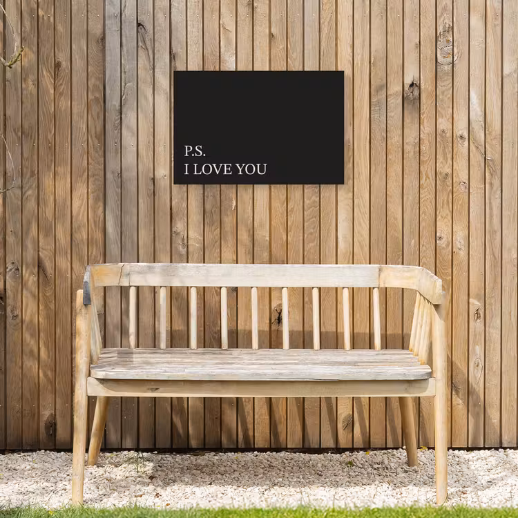 Zwart - Minimalistisch - Valentijn Tuinposter op houten frame 2 cm dik klein -sfeer4