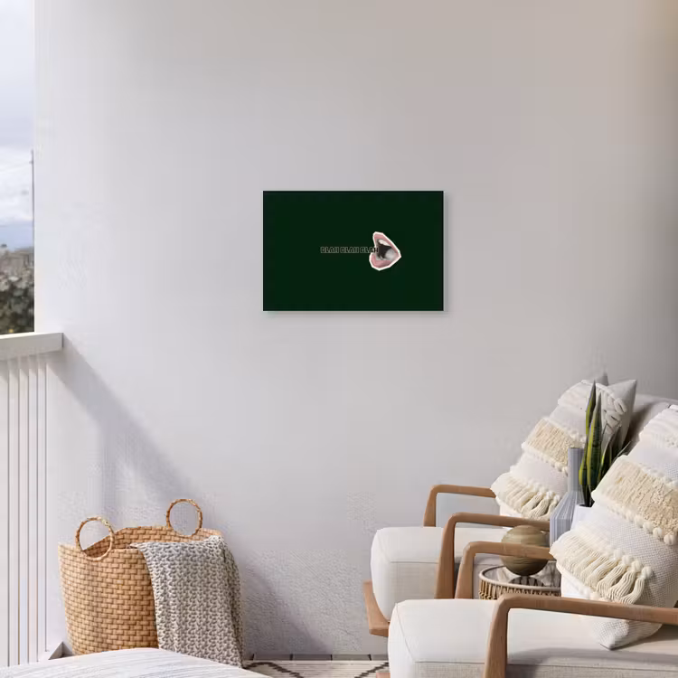 BLAH BLAH BLAH - Mond - Groen Tuinposter op houten frame 2 cm dik klein -sfeer1