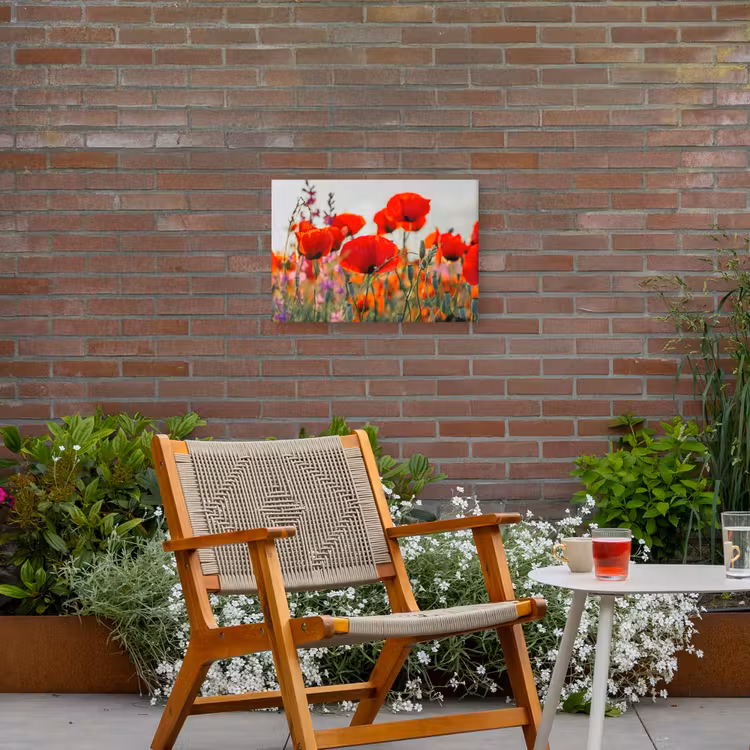 Bloeipracht van Klaprozen Tuinposter op houten frame 2 cm dik klein -sfeer3