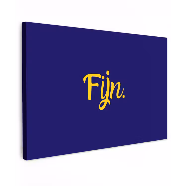 Blauw - Geel - Fijn Tuinposter op houten frame 2 cm dik klein -3d