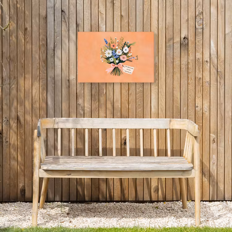 Boeket - Strikje - Quote Tuinposter op houten frame 2 cm dik klein -sfeer4