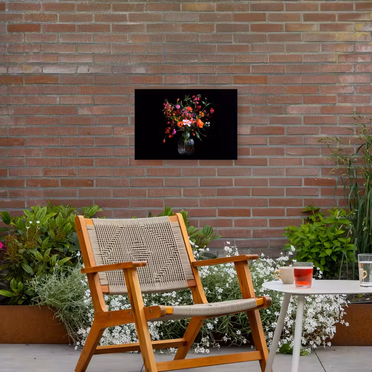 Boeket - Veldbloemen - Vaas Tuinposter op houten frame 2 cm dik klein -sfeer3