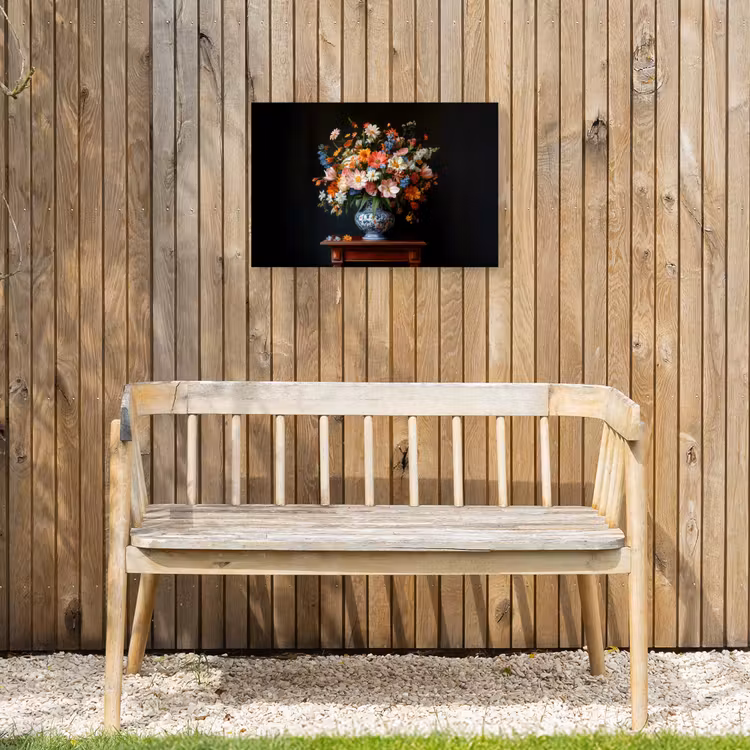 Boeket - Roze - Bloemen - Vaas Tuinposter op houten frame 2 cm dik klein -sfeer4
