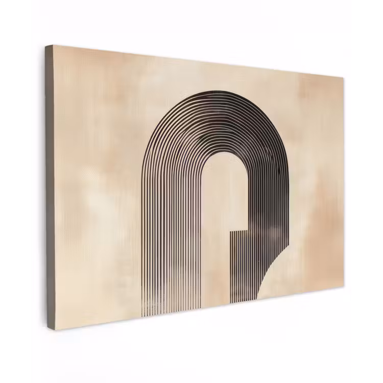 Boog -  Strepen - Minimalistisch - Zwart Tuinposter op houten frame 2 cm dik klein -3d