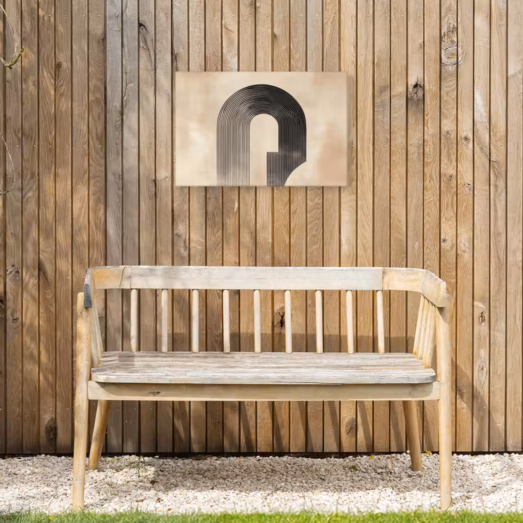 Boog -  Strepen - Minimalistisch - Zwart Tuinposter op houten frame 2 cm dik klein -sfeer4