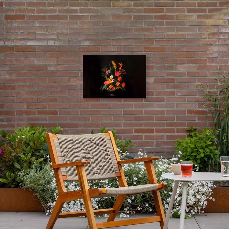 Schaal - Boeket - Bloemen Tuinposter op houten frame 2 cm dik klein -sfeer3