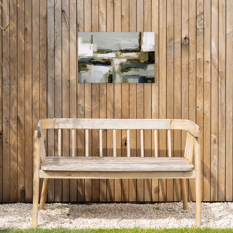 Penseelstreken - Groen - Abstract - Japandi Tuinposter op houten frame 2 cm dik klein -sfeer4