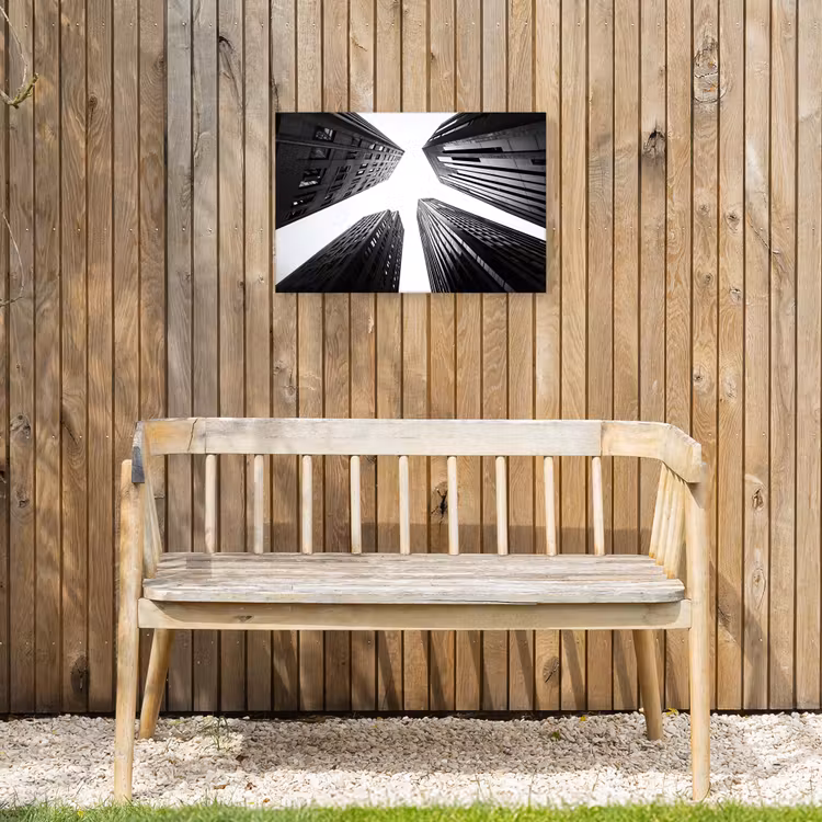 Gebouwen - Lucht - Zwart Tuinposter op houten frame 2 cm dik klein -sfeer4