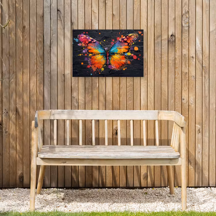 Vlinder van Kleuren Tuinposter op houten frame 2 cm dik klein -sfeer4