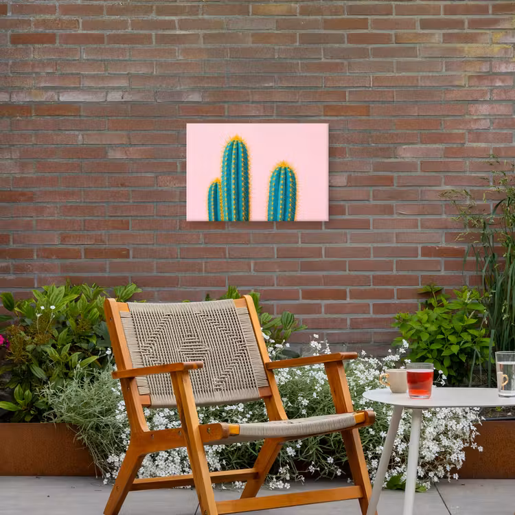 Cactussen - Modern - Pastel Tuinposter op houten frame 2 cm dik klein -sfeer3