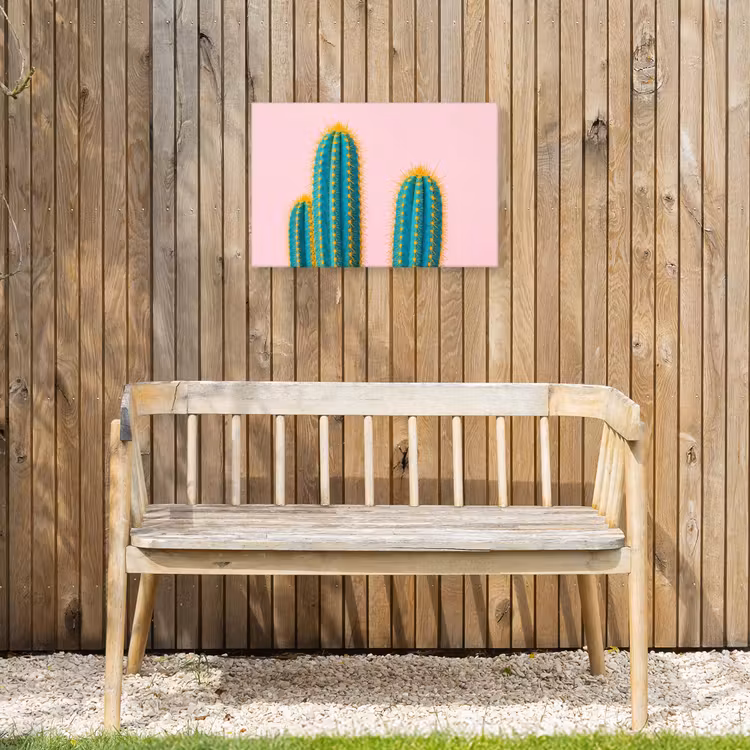 Cactussen - Modern - Pastel Tuinposter op houten frame 2 cm dik klein -sfeer4