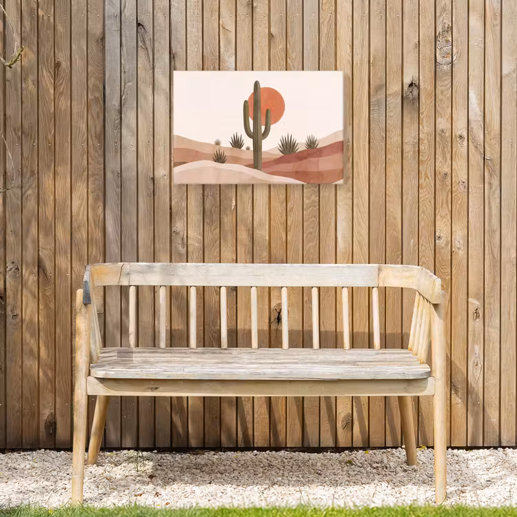 Cactus - Duinen - Modern - Landschap - Groen Tuinposter op houten frame 2 cm dik klein -sfeer4