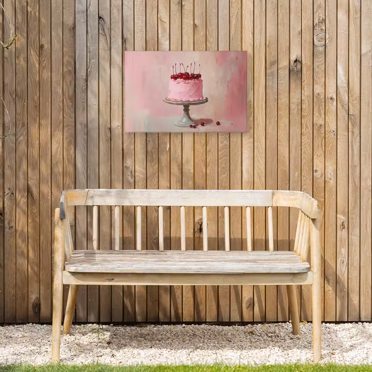 Taart - Pink - Cherry Tuinposter op houten frame 2 cm dik klein -sfeer4