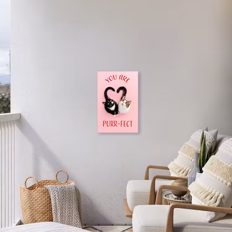 Kat - Hart - Tekst - Valentijn Tuinposter op houten frame 2 cm dik klein -sfeer1