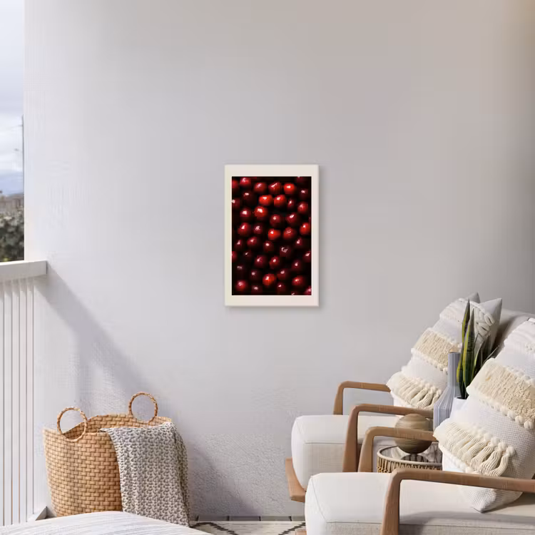 Kersen - Rood Tuinposter op houten frame 2 cm dik klein -sfeer1