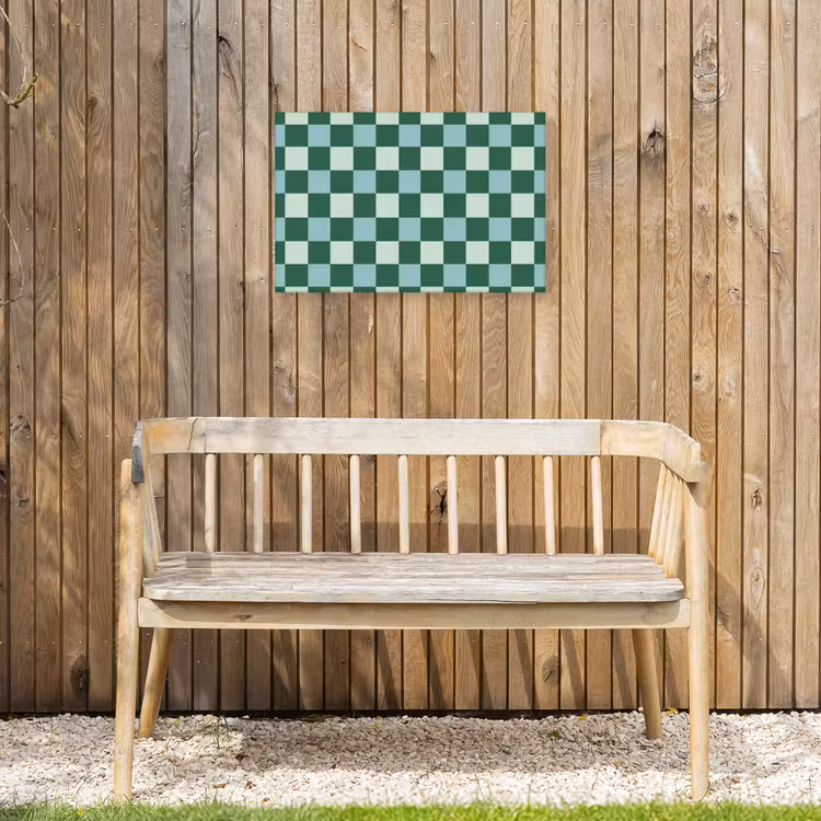 Schaakbord - Klassiek - Groen Tuinposter op houten frame 2 cm dik klein 845 -sfeer4