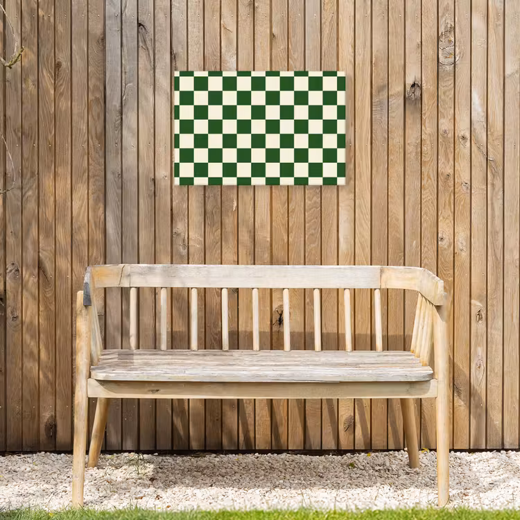 Schaakbord - Patroon - Groen Tuinposter op houten frame 2 cm dik klein 845 -sfeer4