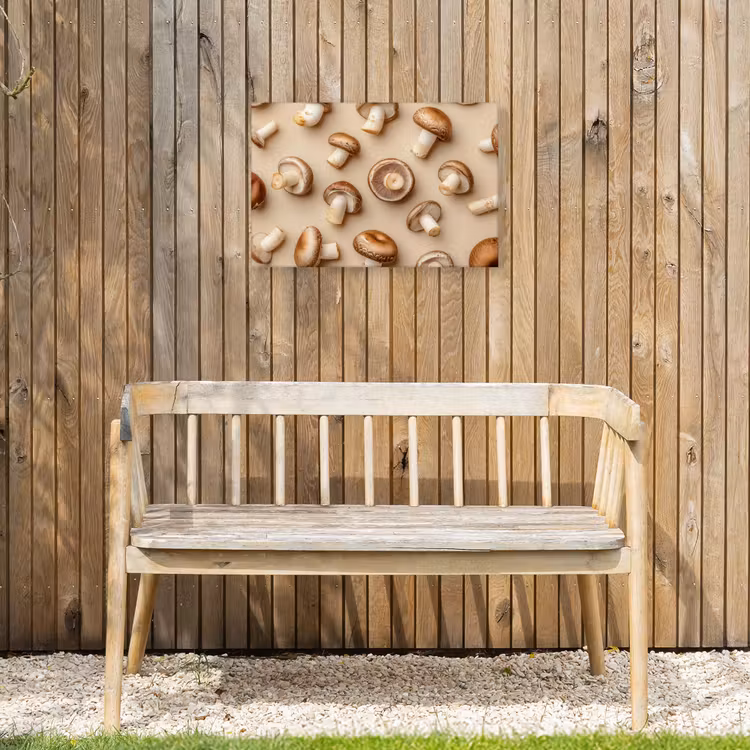 Kastanje Champignons - Beige Tuinposter op houten frame 2 cm dik klein -sfeer4