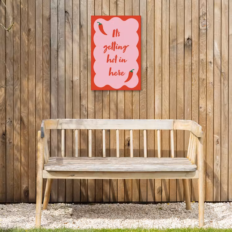 Chilipeper - Red - Hot - Quotes Tuinposter op houten frame 2 cm dik klein -sfeer4