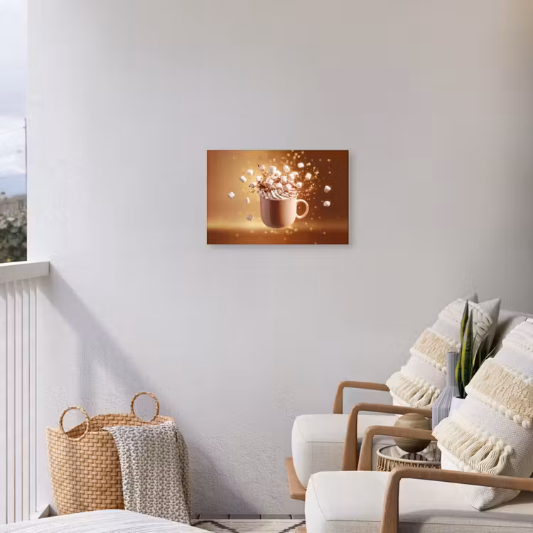 Chocomelk - Drinken - Warm - Bruin Tuinposter op houten frame 2 cm dik klein -sfeer1