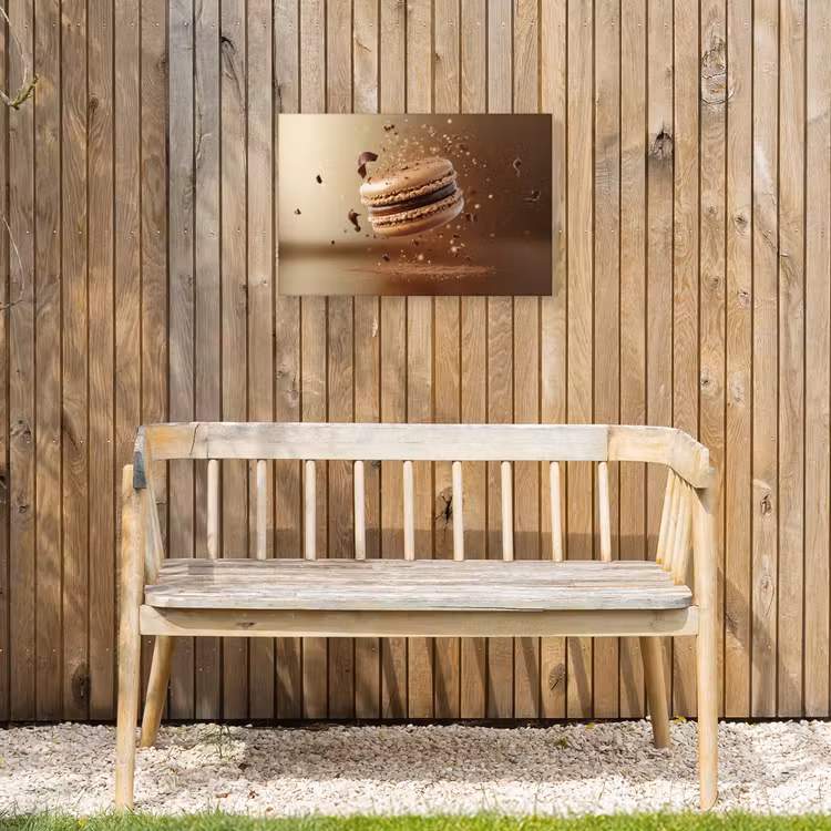 Chocolade - Macarons - Eten - Snoep Tuinposter op houten frame 2 cm dik klein -sfeer4