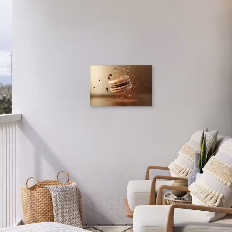 Chocolade - Macarons - Eten - Snoep Tuinposter op houten frame 2 cm dik klein -sfeer1