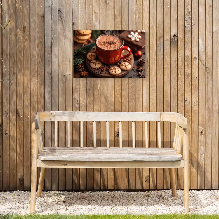 Chocolademelk - Mok - Winter - Kerst - Gezelligheid Tuinposter op houten frame 2 cm dik klein -sfeer4