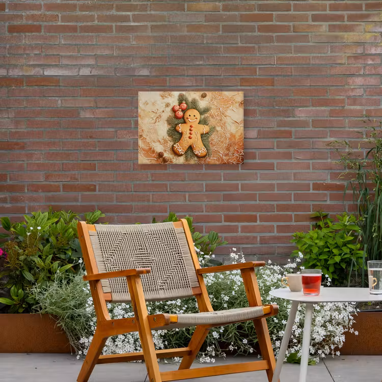 Kerstmis - Koekje - Poppetje - Speculaas Tuinposter op houten frame 2 cm dik klein -sfeer3