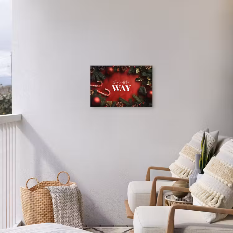 Kerst - Quote - Rood - Kerstballen Tuinposter op houten frame 2 cm dik klein -sfeer1