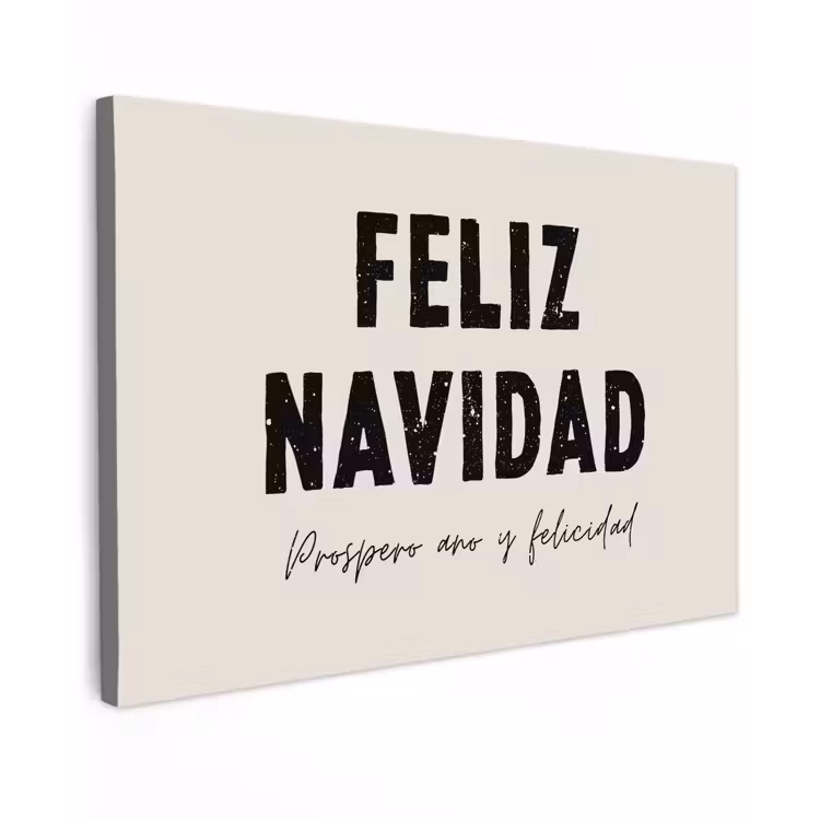 Kerst - Quotes - Feliz navidad - Kerstmis - Feestdagen Tuinposter op houten frame 2 cm dik klein -3d