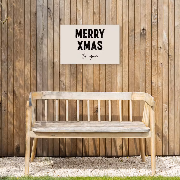 Kerst - Quotes - Merry xmas - Feestdagen - Zwart Tuinposter op houten frame 2 cm dik klein -sfeer4