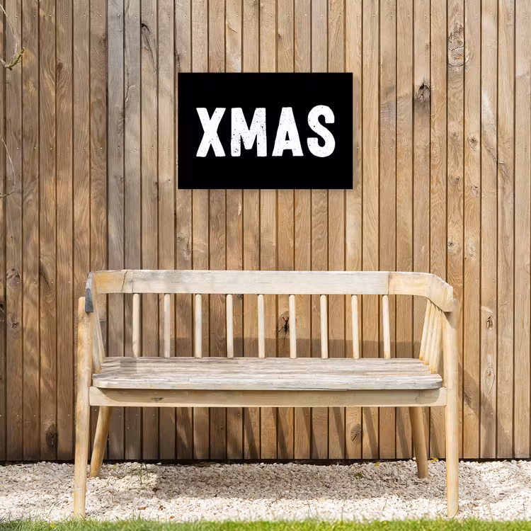 Kerst - Quotes - Xmas - Zwart - Feestdagen Tuinposter op houten frame 2 cm dik klein -sfeer4
