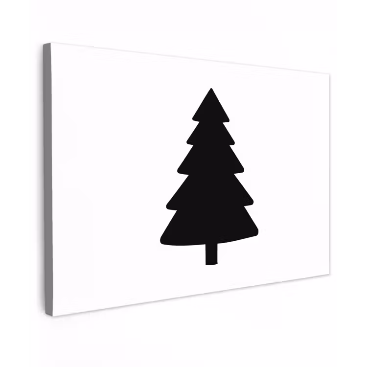 Kerstboom - Zwart - Kerstmis - Feest Tuinposter op houten frame 2 cm dik klein -3d