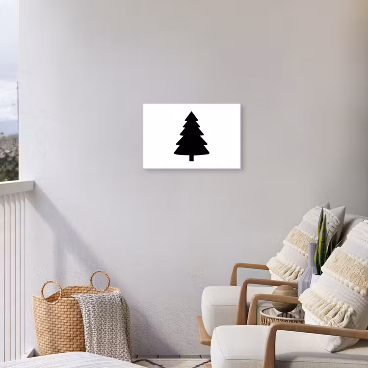 Kerstboom - Zwart - Kerstmis - Feest Tuinposter op houten frame 2 cm dik klein -sfeer1