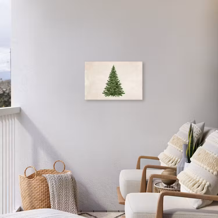 Kerstboom - Groen - Kerstmis - Feestdagen Tuinposter op houten frame 2 cm dik klein -sfeer1