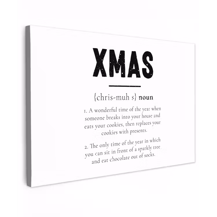 Kerst - Wit - Xmas - Quotes - Feestdagen Tuinposter op houten frame 2 cm dik klein -3d