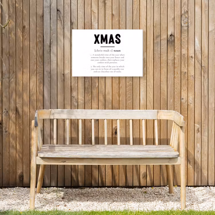 Kerst - Wit - Xmas - Quotes - Feestdagen Tuinposter op houten frame 2 cm dik klein -sfeer4