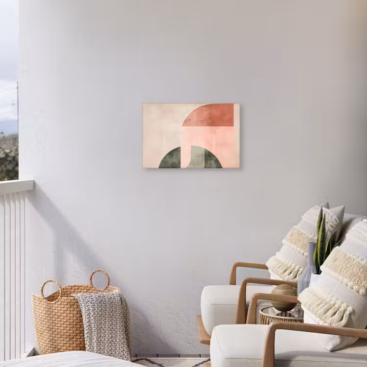 Cirkel - Abstract - Roze Tuinposter op houten frame 2 cm dik klein -sfeer1