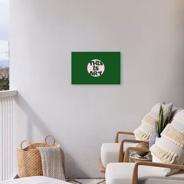 Cirkel - Roze - Tekst - Art Tuinposter op houten frame 2 cm dik klein -sfeer1