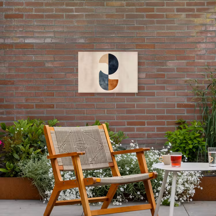 Cirkels - Abstract - Kleurrijk Tuinposter op houten frame 2 cm dik klein -sfeer3