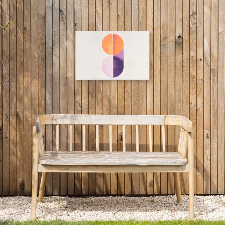 Cirkels - Abstract - Paars Tuinposter op houten frame 2 cm dik klein -sfeer4