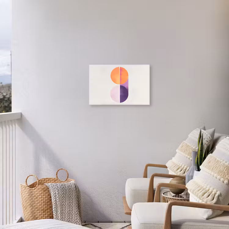 Cirkels - Abstract - Paars Tuinposter op houten frame 2 cm dik klein -sfeer1
