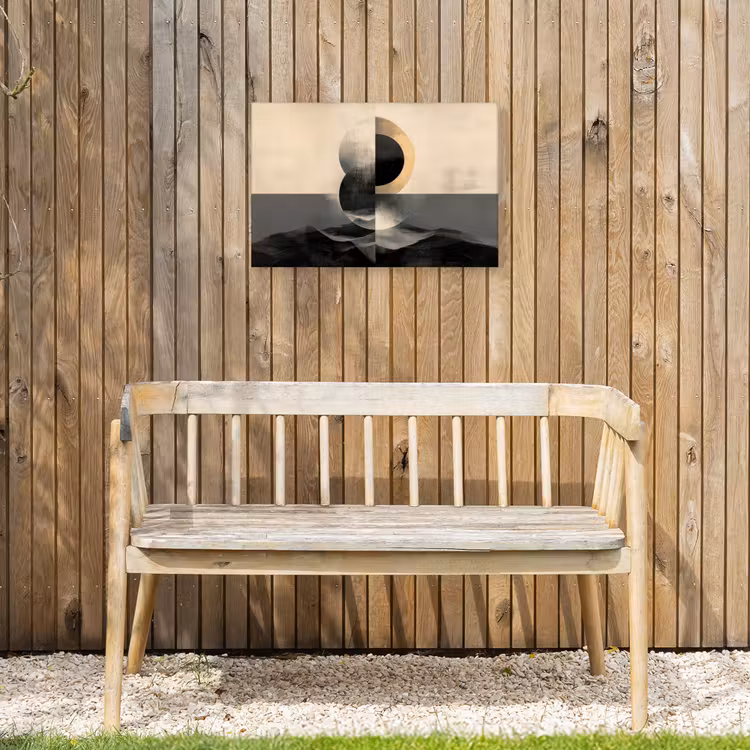 Cirkels - Schaduw - Abstract Tuinposter op houten frame 2 cm dik klein -sfeer4