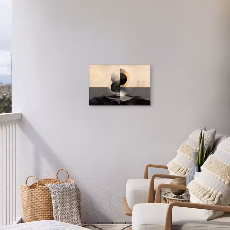 Cirkels - Schaduw - Abstract Tuinposter op houten frame 2 cm dik klein -sfeer1